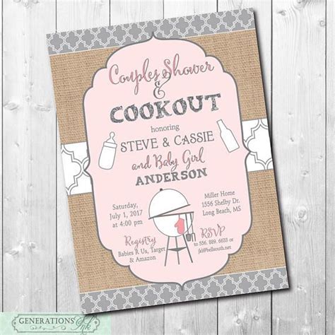 Couples Baby Shower Invitation printable /Baby Q Couples Baby Shower ...