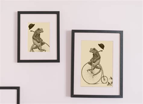 Frog Bicycle Vintage Wall Art Free Stock Photo - Public Domain Pictures