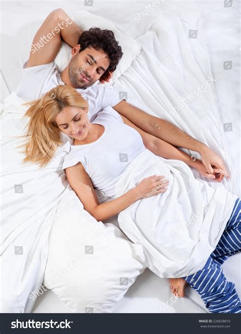 Romantic Young Couple Enjoying Morning Bed Stock Photo 226828810 ...