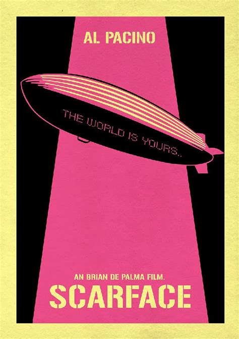 the poster for scarface starring al pacino and the world is yours in pink