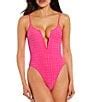 Gianni Bini Glitz Gem Embellished V-Wire Plunge One Piece Swimsuit | Dillard's