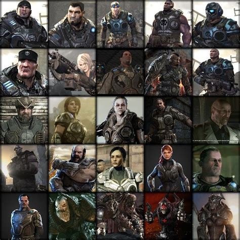 All the main characters from the Gears of War universe including GoW1 ...