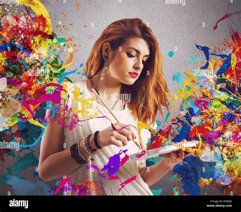 Girl creative painter Stock Photo - Alamy