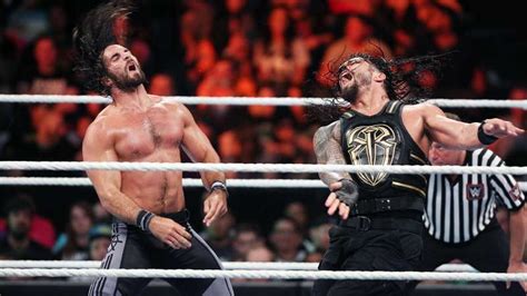 WWE World Heavyweight Champion Roman Reigns vs. Seth Rollins: photos