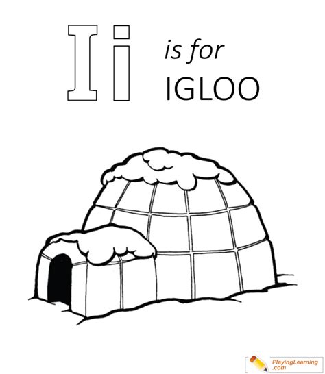 Eskimo Igloo Coloring Page 02 | Free Eskimo Igloo Coloring Page