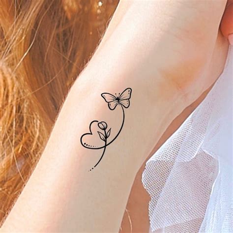 Butterfly Heart Temporary Tattoo - Etsy