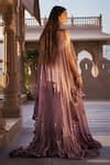 Buy Purple Silk Embroidered Striped Deep V Neck Sequins Dress For Women by tara thakur Online at ...