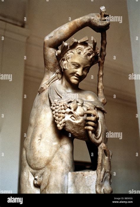 Dionysus (Latin: Bacchus), Greek god of wine, drunk, half length, statue, circa 1st / 2nd ...