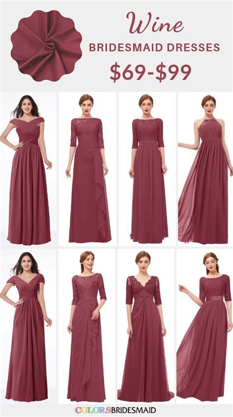 Burgundy Bridesmaid Dresses Wine color | Burgundy bridesmaid dresses ...