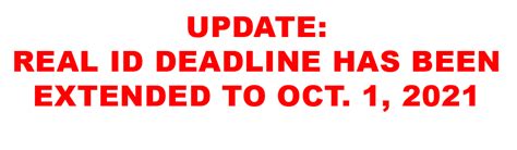 REAL ID Enforcement Deadline Extended Until October 1, 2021 | DPS News