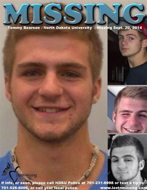 9/20/2014: Tommy Bearson is #missing from North Dakota State University in Fargo, North Dakota ...