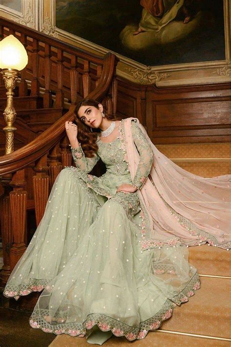 Georgette Pakistani Suit In Green Colour | Pakistani bridal dresses ...