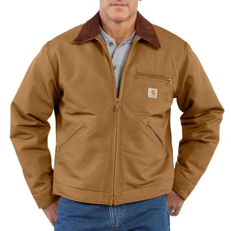 Carhartt Tall Duck Detroit Brown Cotton Jacket