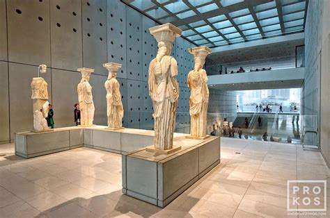 Acropolis Museum Interior with Caryatids, Athens - Architectural Photo by Andrew Prokos