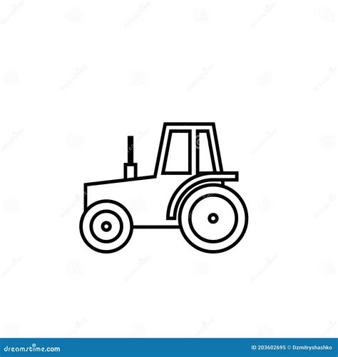 Easy tractor outline icon stock vector. Illustration of outline - 203602695