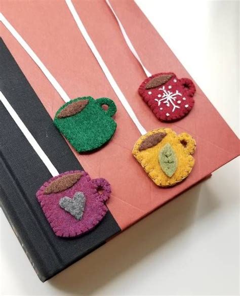 Felt Tea Cup Bookmarks - NEEDLEWORK | Felt crafts, Felt crafts diy, Fabric crafts