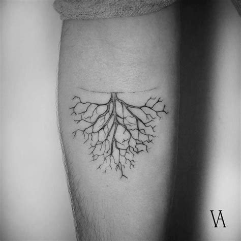 High-Quality Minimalistic Tattoos by Surrealist Violeta Arus | Roots tattoo, Tree roots tattoo ...