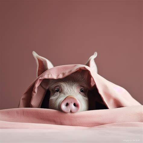 Premium AI Image | A pig is hiding under a blanket that says " the word ...