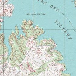 Lake Tillery, Stanly County, North Carolina, Reservoir [Mount Gilead West USGS Topographic Map ...