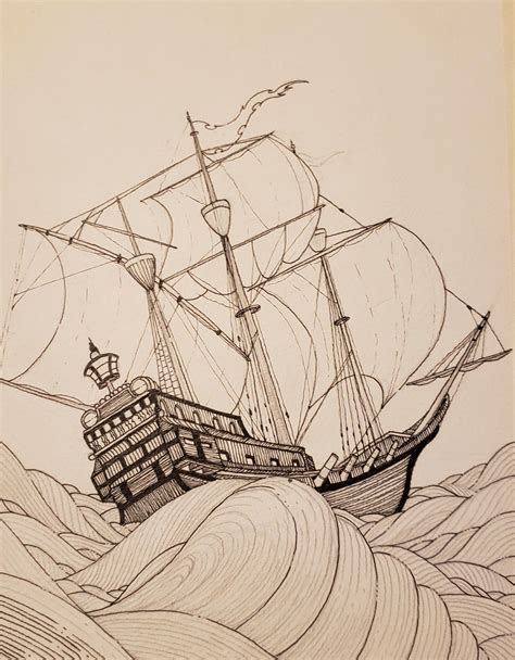 First time I ever used a reference to draw a boat, felt like it was a ...