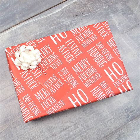 Rude Christmas Wrapping Paper By Pink and Turquoise