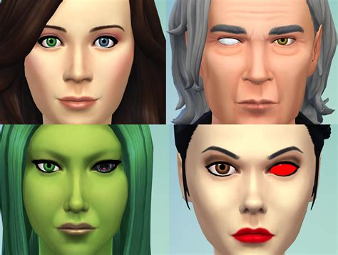 Sims 4 heterochromia skin detail maxis match - retlibrary