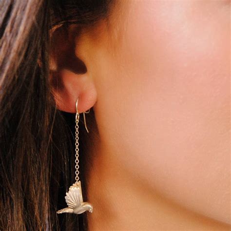 Dove Earrings In Silver By Alice Stewart