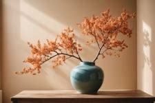 Blue Ceramic Vase With A Flowers Free Stock Photo - Public Domain Pictures
