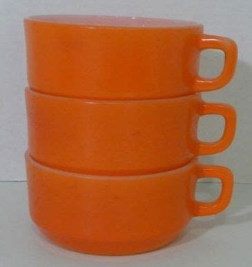 Fire King Orange Soup Mugs