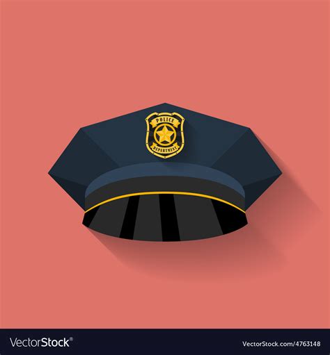 Icon of police hat cop hat flat style Royalty Free Vector