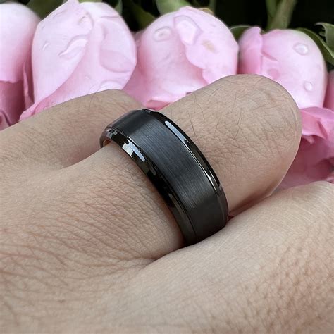 8 mm Black Tungsten Carbide Ring "Black Jewel" | Tungsten Rings.com