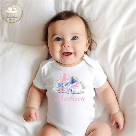 Arctic Onesie®, Pink Baby Onesie, Arctic Baby Bodysuit, Personalized Onesie Baby Girl, Custom ...