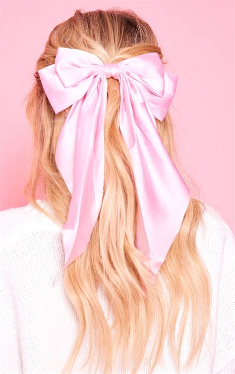 Baby Pink Oversized Bow Hair Clip | Accessories | PrettyLittleThing AUS