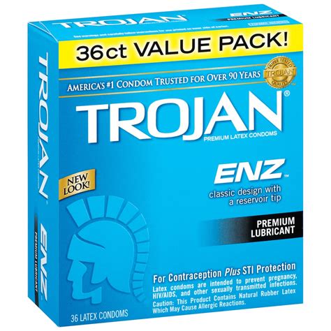 Trojan ENZ Lubricated Condom 93950 Box of 36 - Walmart.com - Walmart.com