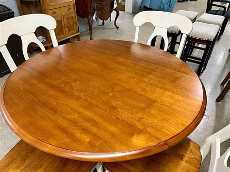 Cream Drop Leaf 42” Round Dining Table & 4 Chairs - Dining Tables - Indianapolis, Indiana ...