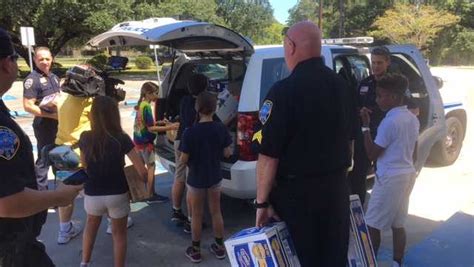 Little Oak Middle School students gather supplies for first responders