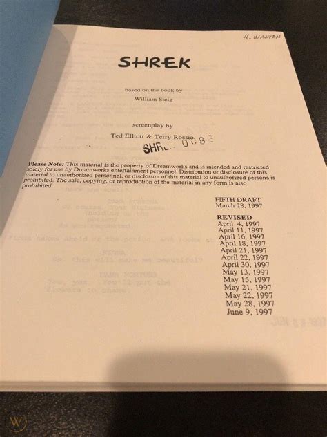 Shrek Movie Script Copy | earth-base