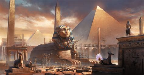 Great Sphinx & Great Pyramid of Giza (Artist's Impression) (Illustration) - World History ...