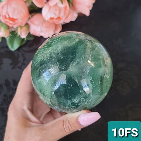 Large Green Fluorite Sphere Choose Your Crystal Ball for | Etsy