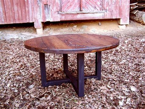 Round Coffee Table Wormy Chestnut Table Metal Coffee Table - Etsy ...