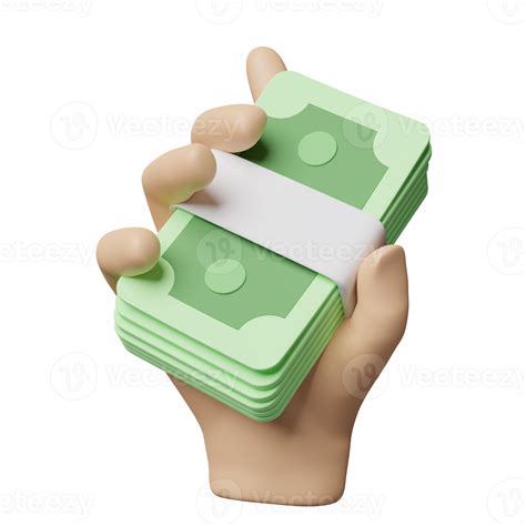 3D cartoon hands holding banknote icons isolated. quick credit approval or loan approval concept ...