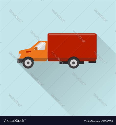 Flat style truck icon Royalty Free Vector Image