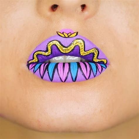 Be our guest for this gorgeous Mrs. Potts-inspired lip art, painted by @vladamua Lipstick Art ...