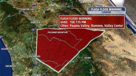 Flash Flood Warning issued for parts of San Diego County | FOX 5 San Diego