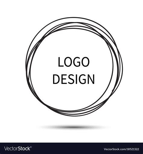 Logo design hand drawn circle Royalty Free Vector Image