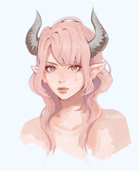 ArtStation - Horned girl