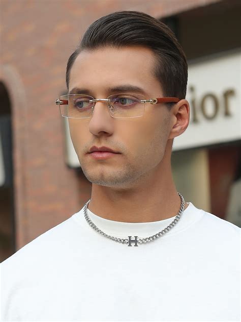 Men Square Rimless Eyeglasses | Eyeglass frames for men, Eyeglasses men ...