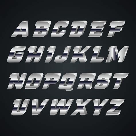 Metallic Font Vector Art, Icons, and Graphics for Free Download