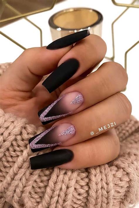 23 Black Acrylic Nails You Need to Try Immediately | StayGlam | Ombre ...
