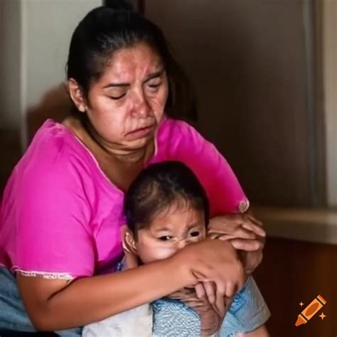 Portrait of a grief-stricken mexican mother